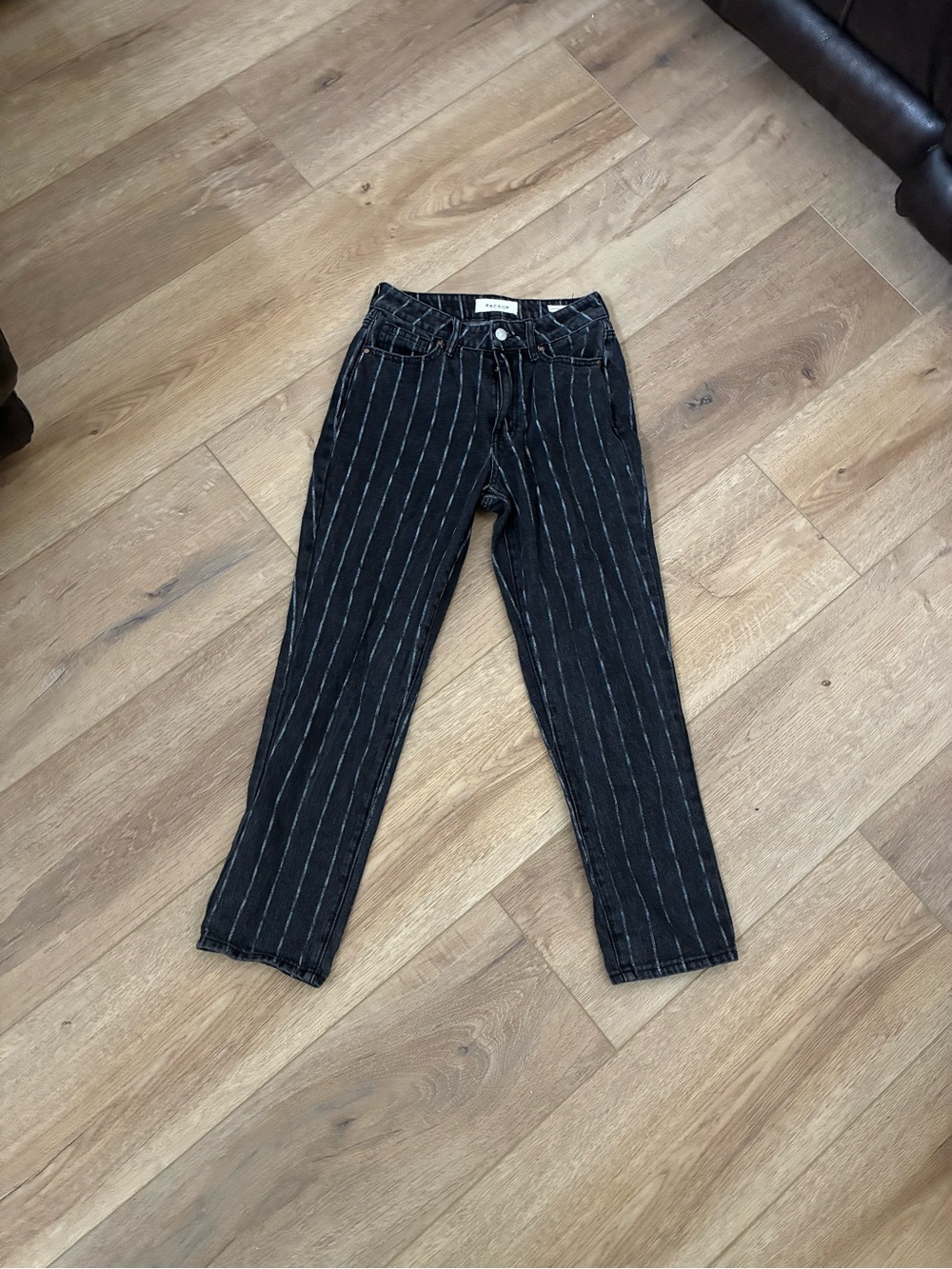 PacSun Black Pinstripe Mom Jeans 24